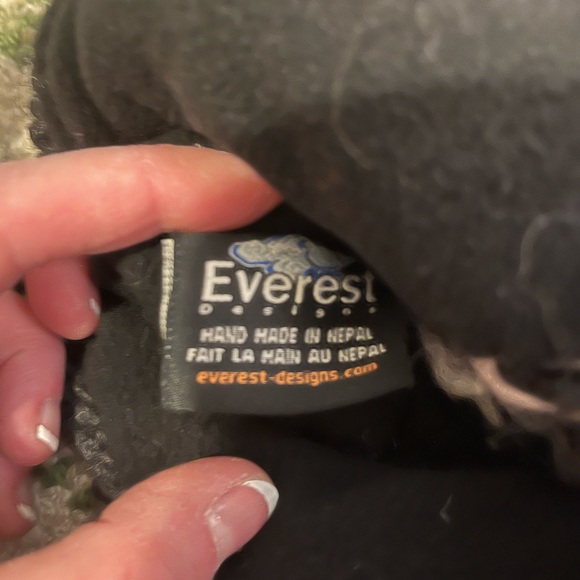 hand Made Everest wool hat w/ fleece inside grey/black/tan - Picture 3 of 3